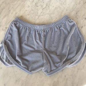 Brandy Melville Blue Velvet Shorts